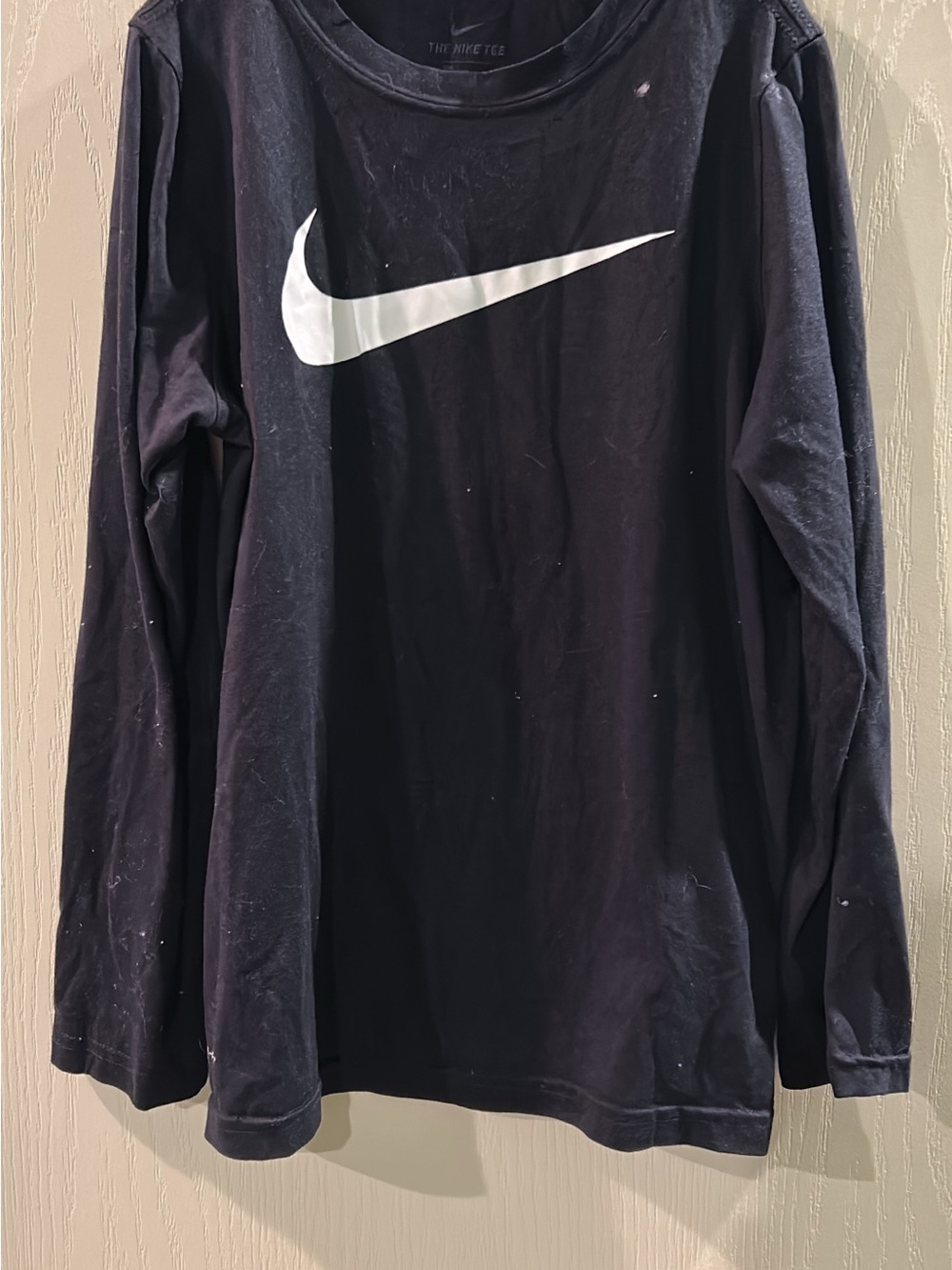 Nike Black Long Sleeve Shirt with White Swoosh